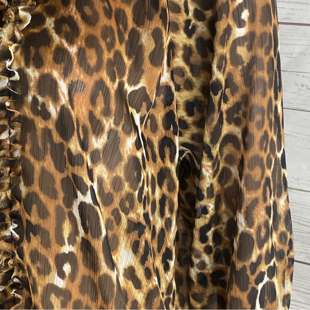 Express Sheer Leopard Print Blouse - image 6